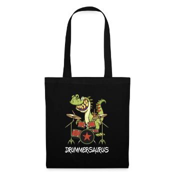 Drummersaurus Drummer TRex Drums Dinosaures - Sac en tissu - noir - Devant