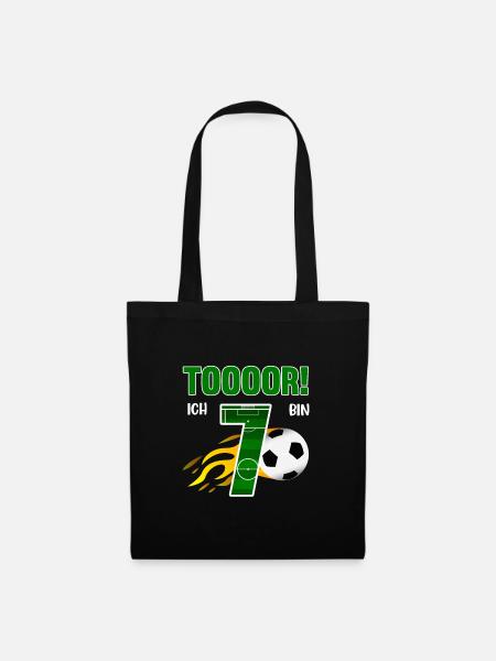 Tooor! Ich bin 7 Jahre Fußball Fußballer 7. - Stoffbeutel - Schwarz