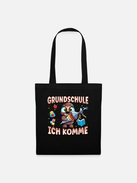 Grundschule Ich Komme Ein Schulkind Einschulung - Stoffbeutel - Schwarz