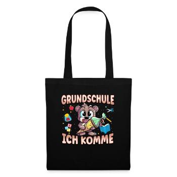Grundschule Ich Komme Ein Schulkind Einschulung - Stoffbeutel - Schwarz - Vorne