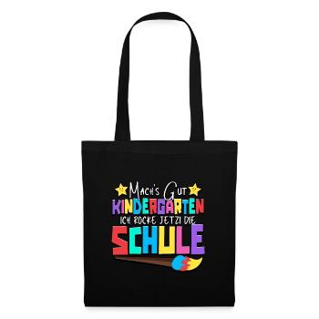 Machs gut Kindergarten ich rocke jetzt die schule - Stoffbeutel - Schwarz - Vorne