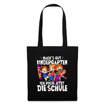 Machs gut Kindergarten Ich rocke jetzt die schule - Stoffbeutel - Schwarz - Vorne