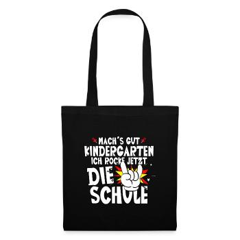 Machs gut Kindergarten Ich rocke jetzt die schule - Stoffbeutel - Schwarz - Vorne
