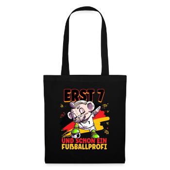 7. Geburtstag Fußballprofi Fußball Kinder - Stoffbeutel - Schwarz - Vorne
