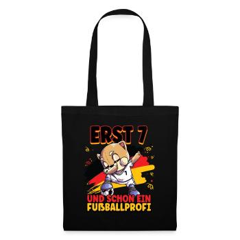 7. Geburtstag Fußballprofi Fußball Kinder - Stoffbeutel - Schwarz - Vorne