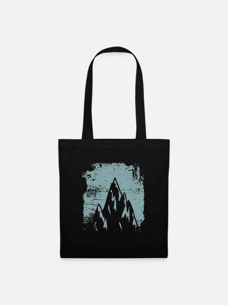 Mountains Retro Design - Stoffbeutel - Schwarz