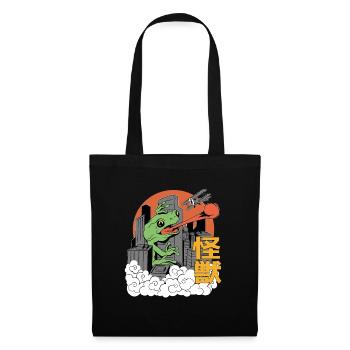 Dragon Géant Coucher de Soleil Japonais - Sac en tissu - noir - Devant