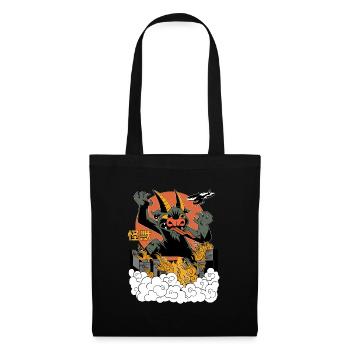 Dragon Géant Coucher de Soleil Japonais - Sac en tissu - noir - Devant