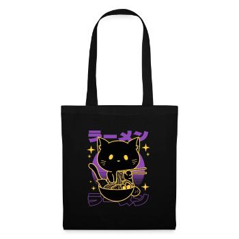 Ramen cat Japanese - Tote Bag - black - Front