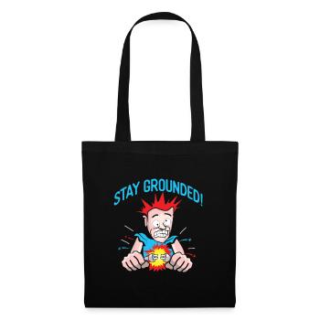 Mens Electrician T-Shirt - Stay Grounded - Tote Bag - black - Front