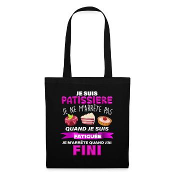 Patissiere Humour Métier Patisserie Cuisine - Sac en tissu - noir - Devant