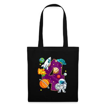 4 Birthday Space Space Astronaut 4 Years - Tote Bag - black - Front