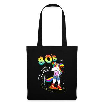 Costume Années 80 Vintage Rétro Licorne Roller - Sac en tissu - noir - Devant