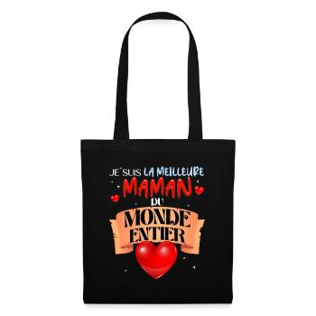 Beste Mutter Welt Herz Liebe Mutter - Stoffbeutel - Schwarz - Vorne