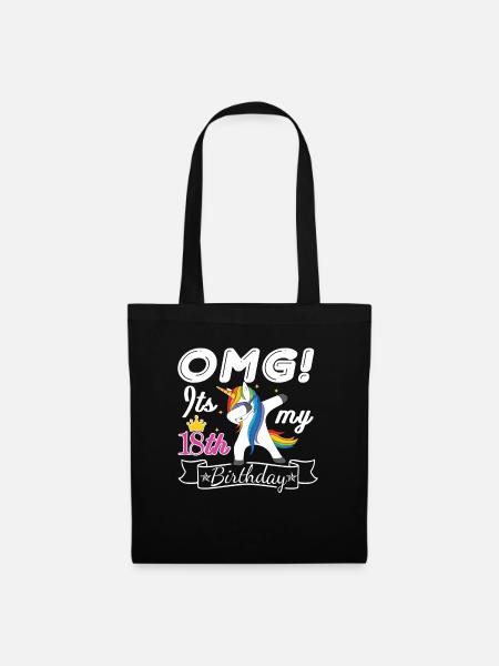 18. Geburtstag - Stoffbeutel - Schwarz