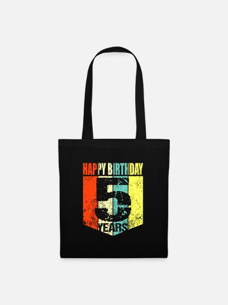 5. Geburtstag - Stoffbeutel - Schwarz