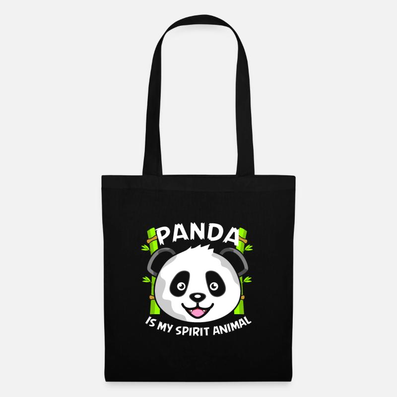 Panda - Stoffbeutel - Schwarz