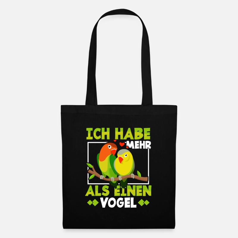 Papagei - Stoffbeutel - Schwarz