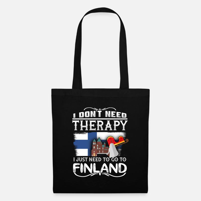 Finnland - Stoffbeutel - Schwarz