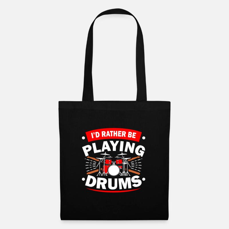 Schlagzeug Schlagzeuger Drummer Geschenk - Stoffbeutel - Schwarz