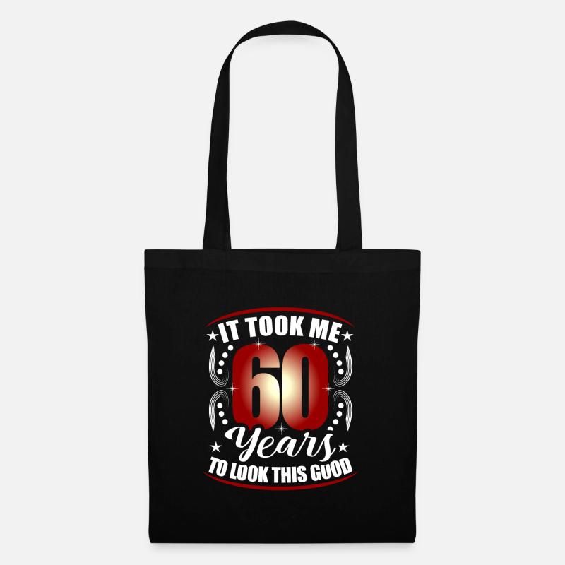60. Geburtstag - Stoffbeutel - Schwarz