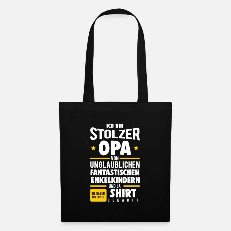Opa Opi Großvater Geschenk Geschenkidee - Stoffbeutel - Schwarz