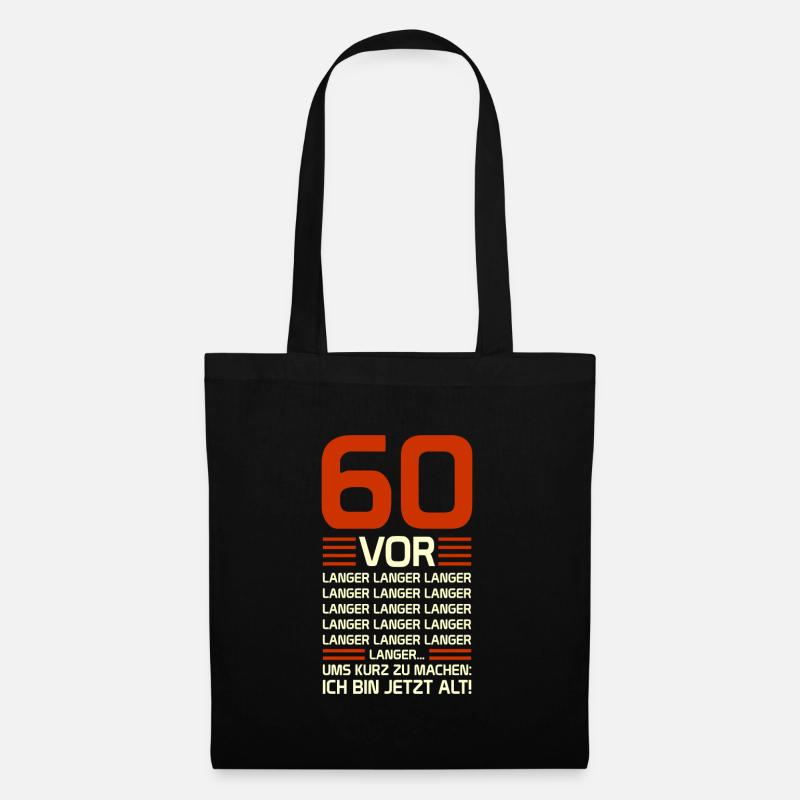 60. Geburtstag - Stoffbeutel - Schwarz