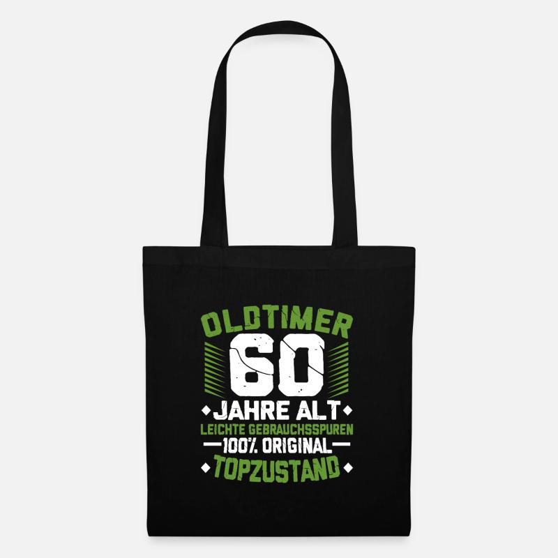60. Geburtstag - Stoffbeutel - Schwarz
