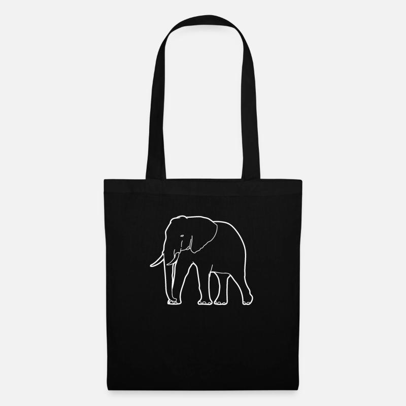 Elefant - Stoffbeutel - Schwarz