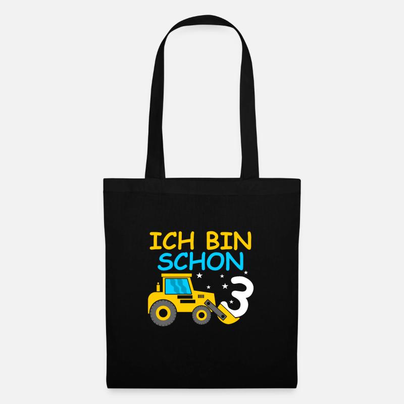 3. Geburtstag - Stoffbeutel - Schwarz