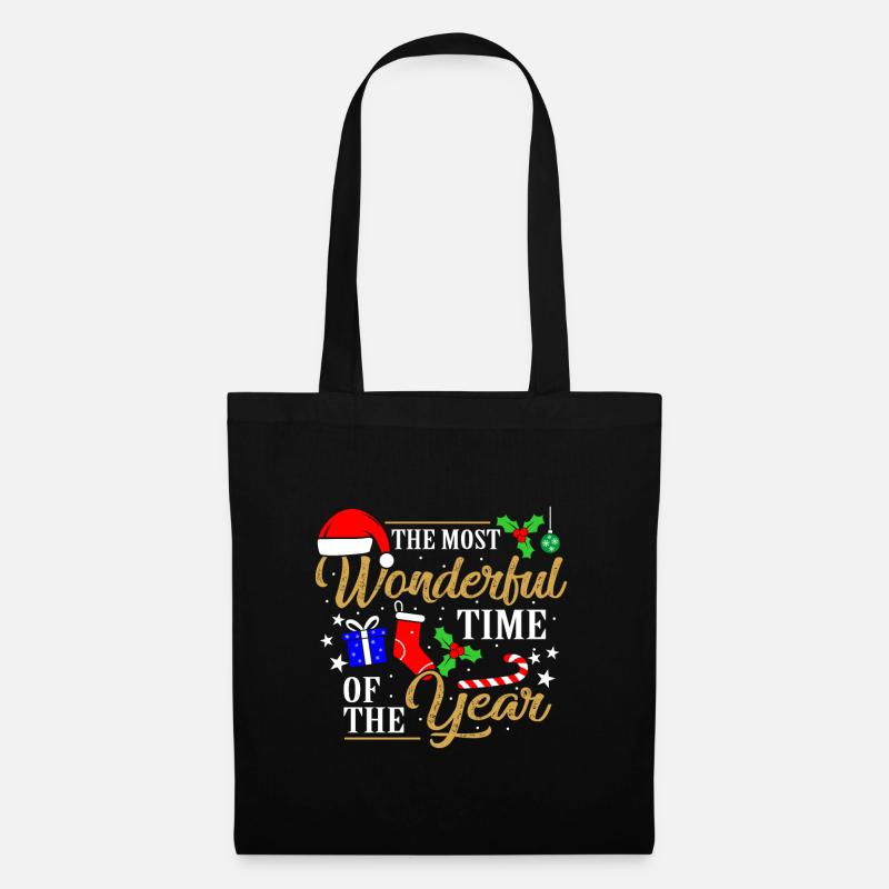 Weihnachten - Stoffbeutel - Schwarz