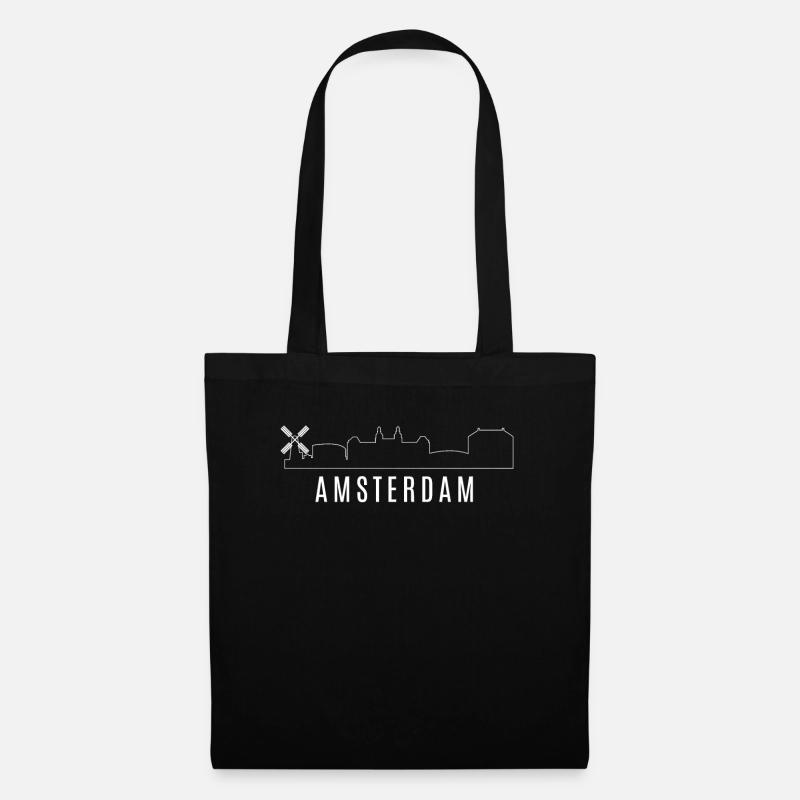 Amsterdam - Stoffbeutel - Schwarz