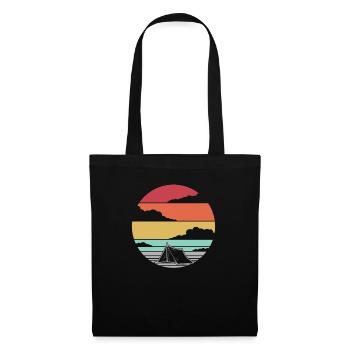 Campen Camping Campingplatz Geschenk Geschenkidee - Stoffbeutel - Schwarz - Vorne