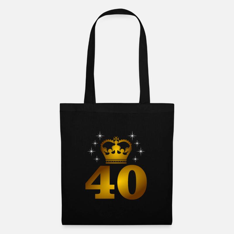 40. Geburtstag - Stoffbeutel - Schwarz