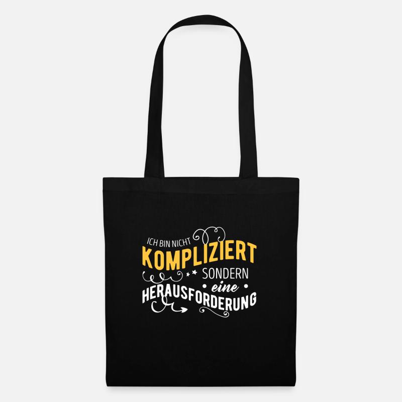 lustiger spruch - Stoffbeutel - Schwarz