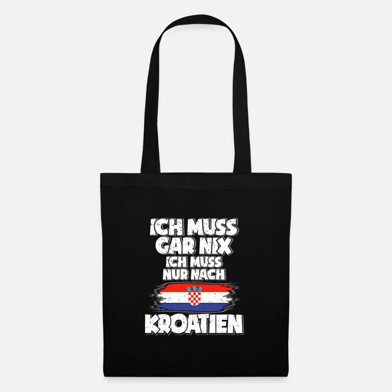 Kroatien - Stoffbeutel - Schwarz