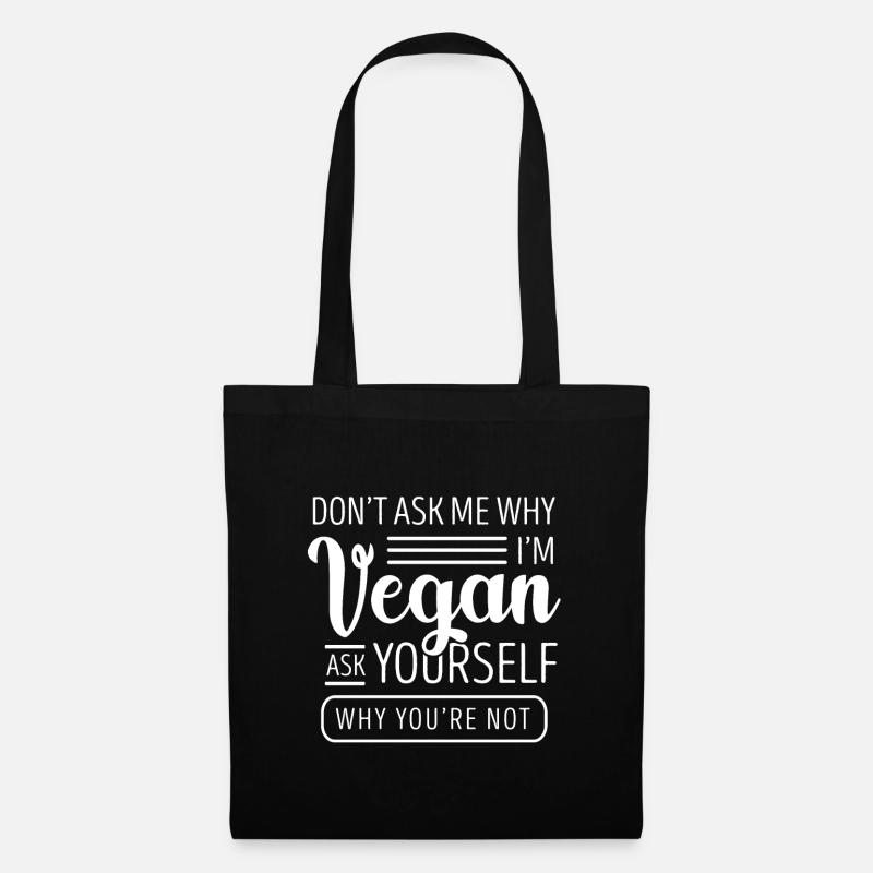 Vegan - Stoffbeutel - Schwarz