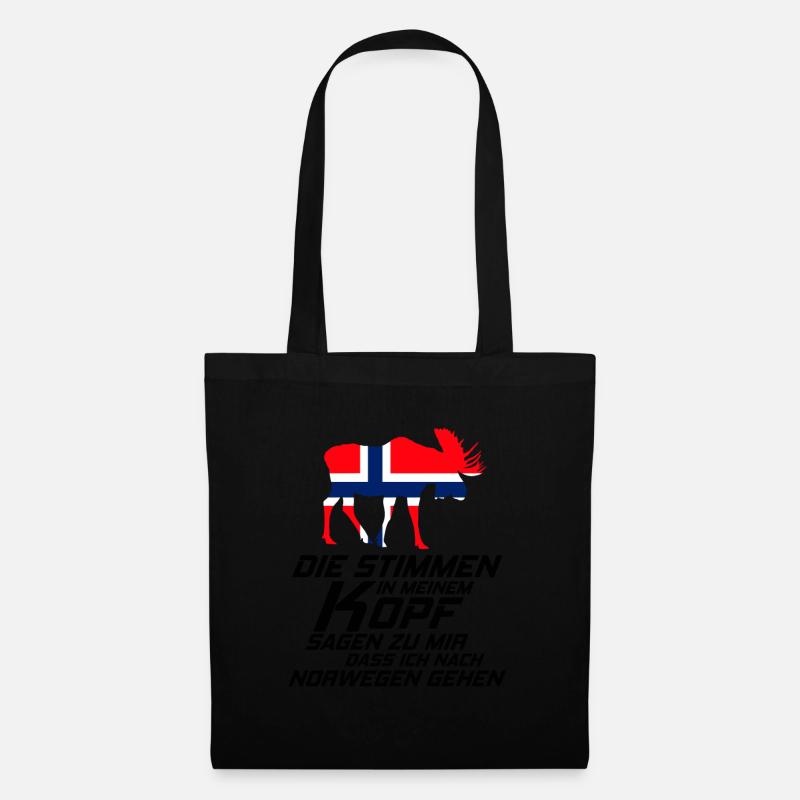 Norwegen - Stoffbeutel - Schwarz