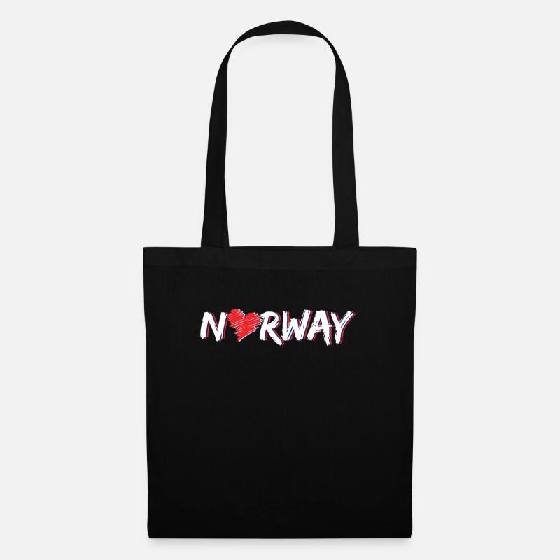 Norwegen - Stoffbeutel - Schwarz