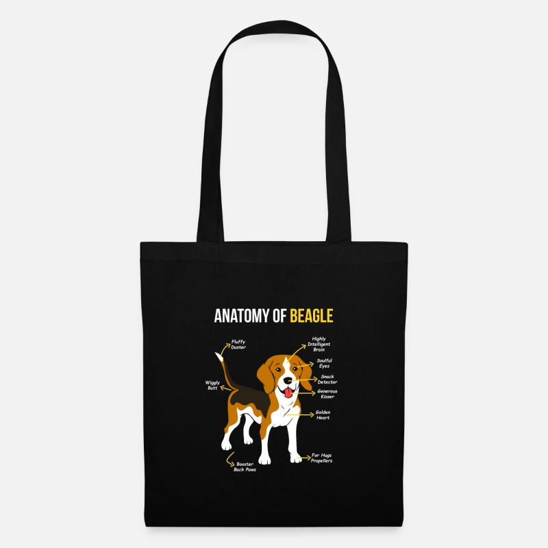 Beagle - Stoffbeutel - Schwarz