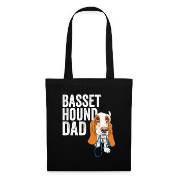 Basset Hound Papa - Stoffbeutel - Schwarz - Vorne