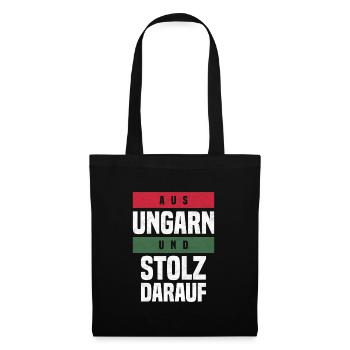 Ungarn - Stoffbeutel - Schwarz - Vorne