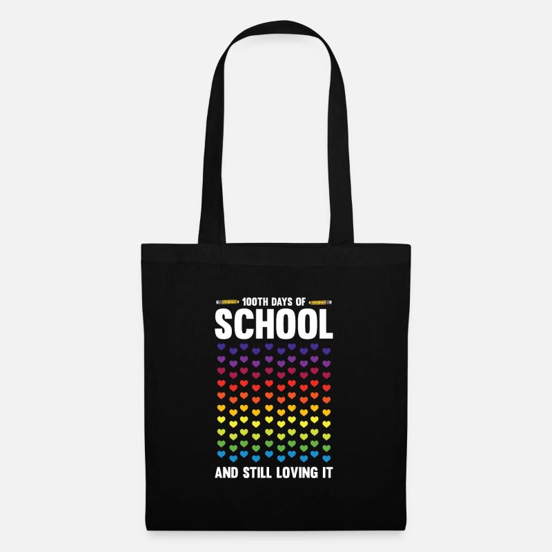 100 Tage Schule Lehrer Schultag Schüler Geschenk - Stoffbeutel - Schwarz