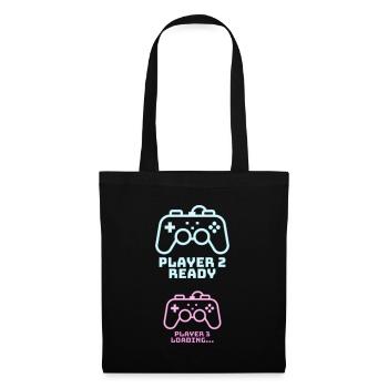 Player 2 3 Invites Birth Baby Gaming Gamer Gift - Tote Bag - black - Front