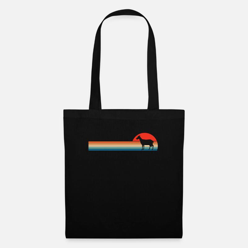 Ziege Bauernhof Ziegen Lamm Tiere Retro Geschenk - Stoffbeutel - Schwarz