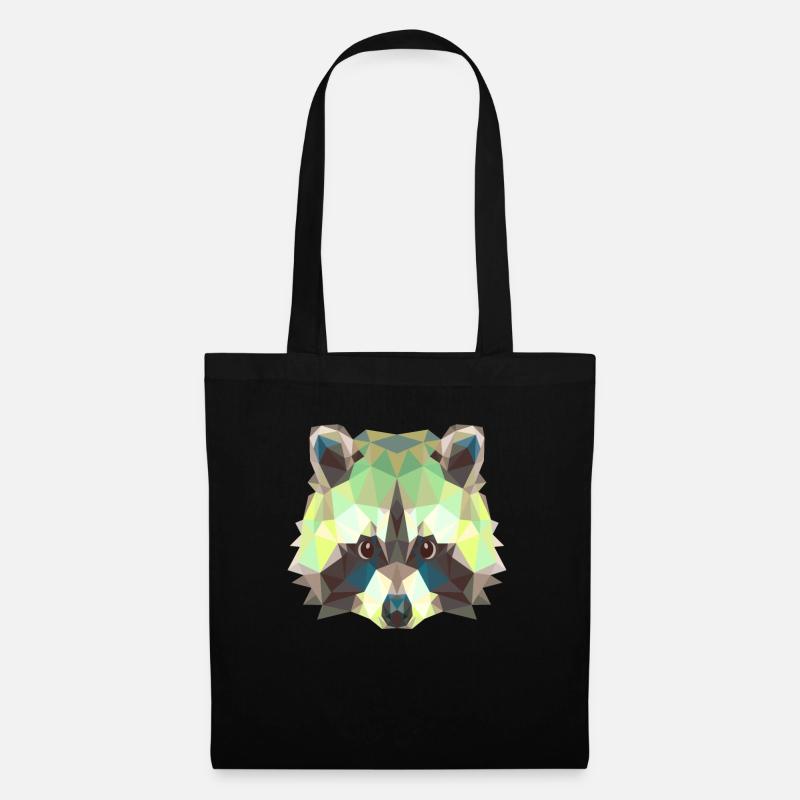 Waschbär - Stoffbeutel - Schwarz