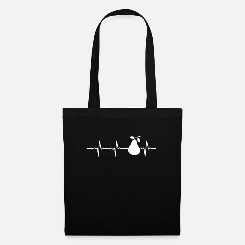 Birne Obst Frucht Herzschlag Garten Retro Geschenk - Stoffbeutel - Schwarz