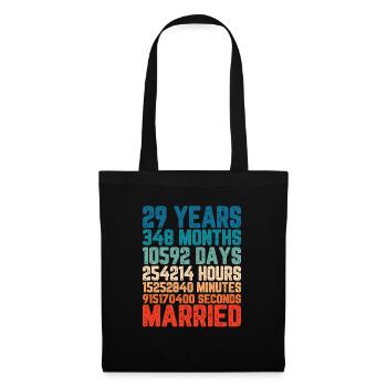29 ans marié Mariage Mariage Dire Cadeau - Sac en tissu - noir - Devant