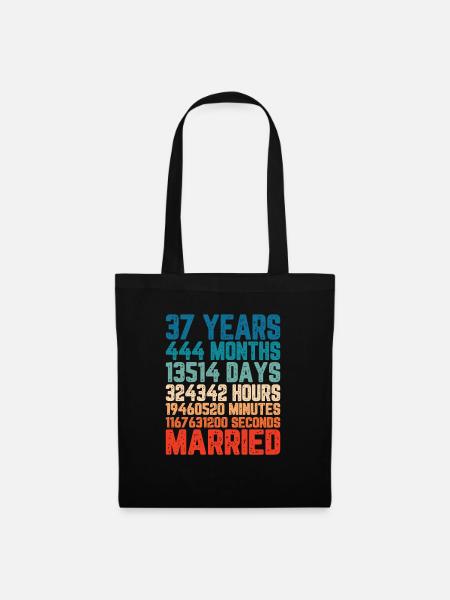 37 Jahre verheiratet Hochzeit Ehe Spruch Geschenk - Stoffbeutel - Schwarz