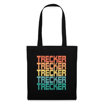 Traktor Trekker Bauer Spruch Retro Geschenk - Stoffbeutel - Schwarz - Vorne